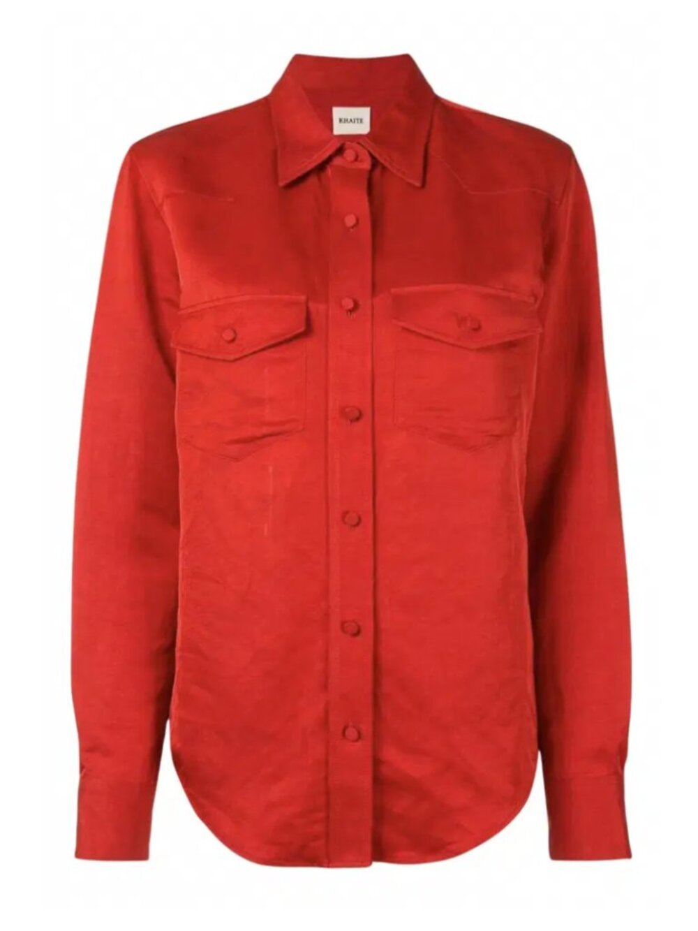 Khaite Ishani Scarlet Linen Blouse